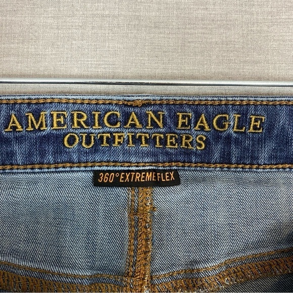 American Eagle 360 Extreme Flex Slim Jeans Sz 29X32 Medium Wash Faded - Picture 11 of 13
